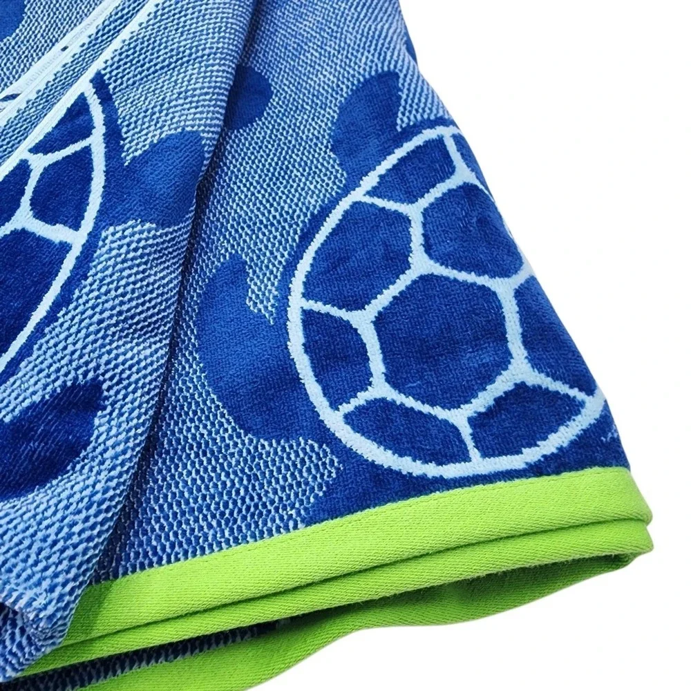 Truly Lou Turtle Cotton Spa Pool Beach Towel Blue Soft Absorbent Quick Dry 36x68